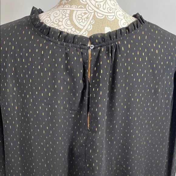 Cynthia Rowley Black and Gold Blouse size 3x - Picture 4 of 6